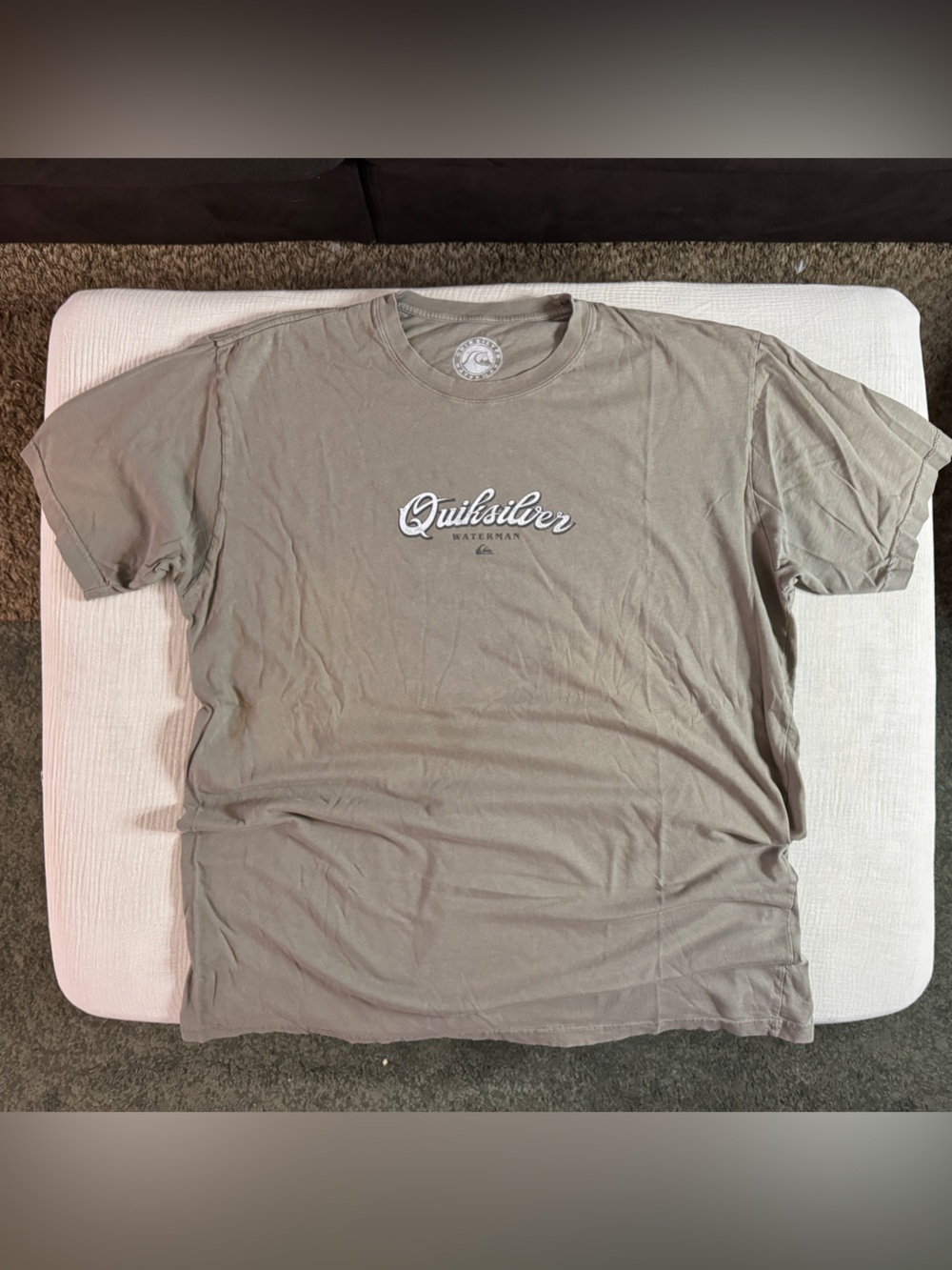 Quiksilver Waterman Taupe Crew Logo T-Shirt